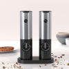 Electric Salt & Pepper Grinder Set,  USB-C Rechargeable with LED Light & Charging Dock, 5 Adjustable Coarseness Settings