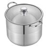 Stainless Steel Stock Pot, 16-Quart Stainless Steel Stockpot with Glass Lid, PFOA-Free, PFAS-Free, Compatible with Gas Stoves, Induction Cooktops
