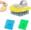 Vegetable Brush Scrubber for Food â€“ 3-Pack Multi-Color Vegetable Brush with Soft & Hard Bristles, Silicone Handle Potato Scrubber
