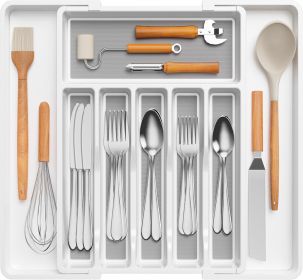 Silverware Drawer Organizer, Expandable Utensil Tray for Kitchen, BPA Free Flatware and Cutlery Holder