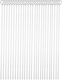 12 Inch Long Metal BBQ Kabob, Stainless Steel Skewers Shish Kebab Skewers 30 Pack (12Inch BBQ Skewers-30p)