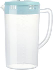 Litre Plastic Pitcher with Lid BPA-FREE Eco-Friendly Carafes Mix Drinks Water Jug for Hot/Cold Lemonade Juice Beverage Jar Ice Tea Kettle (Blue, 81oz)