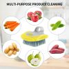 Vegetable Brush Scrubber for Food â€“ 3-Pack Multi-Color Vegetable Brush with Soft & Hard Bristles, Silicone Handle Potato Scrubber