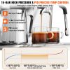 Espresso Machine with Grinder, 15 Bar Semi-Automatic Espresso Coffee Maker with Milk Frother Steam Wand