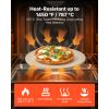 Pizza Stone, 15 in Round Pizza Stone, 0.67 in Large Cordierite Baking-Stone with Metal Peel, Scrape, 1450Fahrenheit Heat-Resistant Cooking Stones