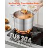 Stainless Steel Stock Pot, 16-Quart Stainless Steel Stockpot with Glass Lid, PFOA-Free, PFAS-Free, Compatible with Gas Stoves, Induction Cooktops