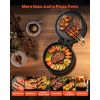 Pizza Oven, 12 in Electric Pizza Maker, 1200W Electric Pizzas Cooker with Non-Stick Coating, 180Â° Open for Dual Side Baking, Heats up to 410 ËšF