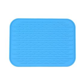 Multifunctional And Durable Silicone Round Non-slip Heat-resistant Mat; Coaster Mat; Placemat; Pot Mat; Table Mat (Color: Blue, quantity: 1pc)