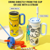 Premium 24 oz Insulated Tumbler with Handle and Straw, 18/8 Stainless Steel Travel Coffee Mug with Tea Infuser & Dust Cover